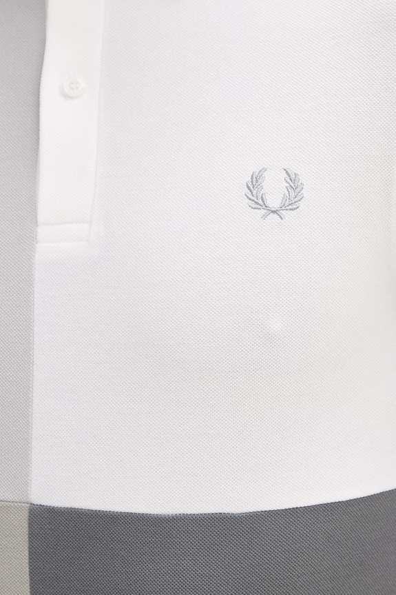 Bavlnené polo tričko Fred Perry Beams Grid Design Shirt SM7187.100 sivá