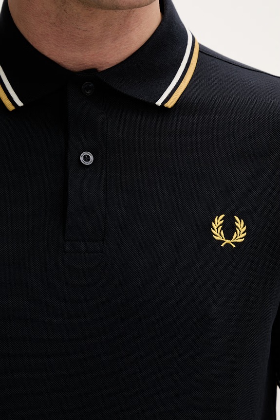 Fred Perry polo de bumbac The Twin Tipped Shirt M3600.W53 bleumarin