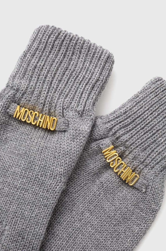 Μάλλινα γάντια Moschino M2973.65379 γκρί AW24