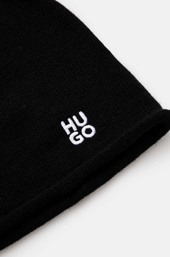 HUGO căciulă și mănuși din amestec de lână 50523395 negru AW24
