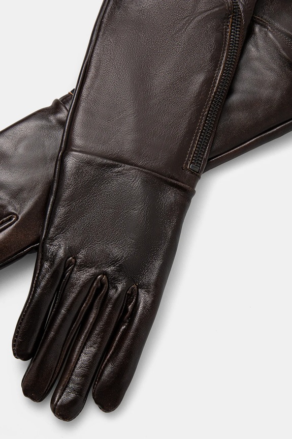 Kožené rukavice Gestuz 10909521 hnedá AW24