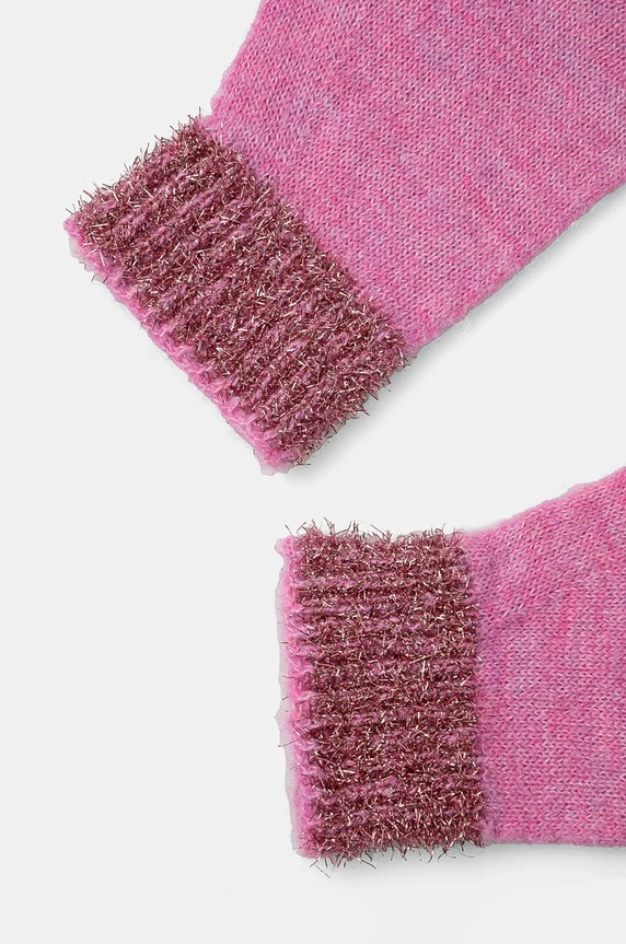 United Colors of Benetton gyerek kesztyű gyapjúkeverékből 116QQG00P.G.Seasonal rózsaszín AW24