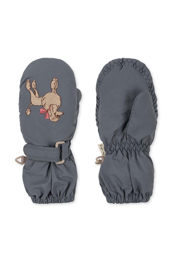 Konges Sløjd rękawiczki dziecięce JUNO MITTENS aplikacja niebieski KS101248