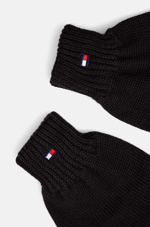 Tommy Hilfiger rękawiczki bawełniane dziecięce AU0AU01657.9BYH czarny AW24