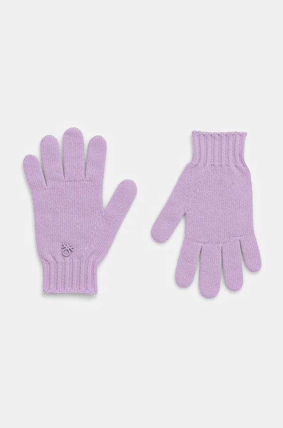 Dětské vlněné rukavice United Colors of Benetton vlna fialová 1244CG00M.G.Seasonal