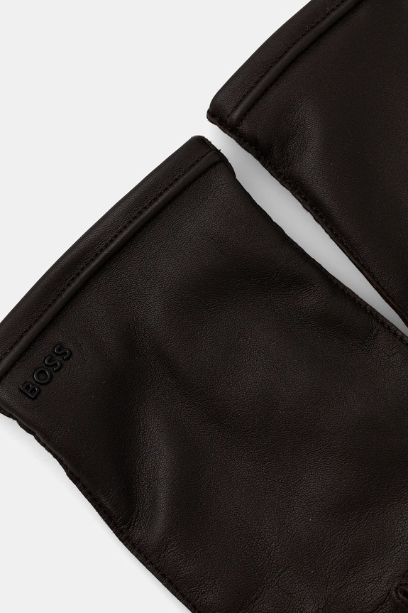 BOSS mănuși de piele Kranton-ME 50526680 maro AW25
