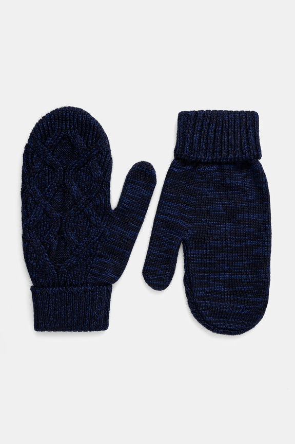 Icebreaker rękawiczki Merino Cable Knit wełna granatowy IB0A573H0781