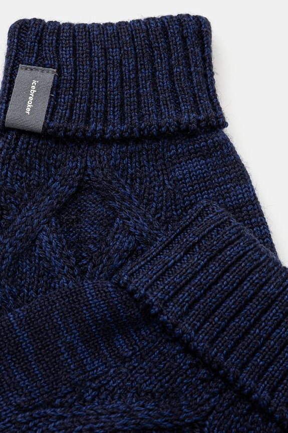 Icebreaker rękawiczki Merino Cable Knit IB0A573H0781 granatowy AW24