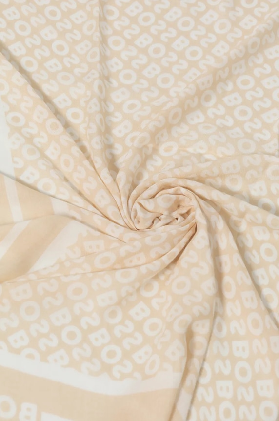 Аксесоари BOSS шал тип кърпа дамски с добавена коприна Laik 50521800 бежов