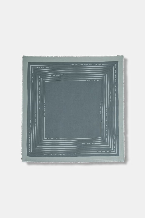 BOSS scialle con aggiunta di seta Laik piccola impronta turchese 50521800