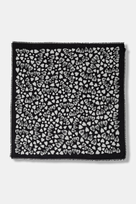 HUGO φουλάρι γυναικείο Alycia λεπτό μοτίβο μαύρο 50517680