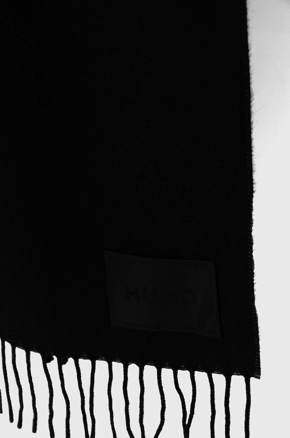 Vlnený šál HUGO Bisette 50517683 čierna AW25
