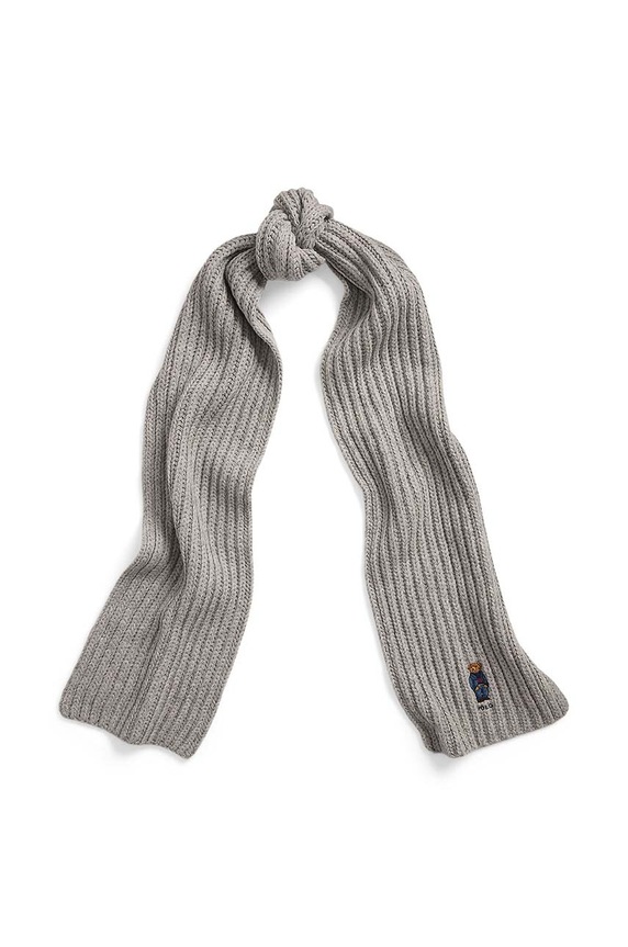 Kratki vuneni šal Polo Ralph Lauren bez uzorka siva 455931877