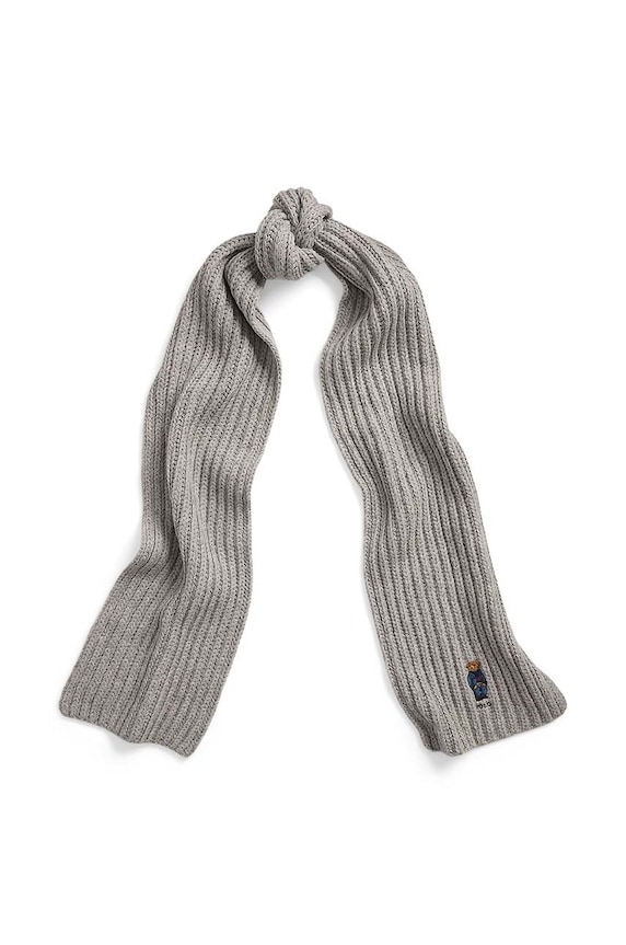 Kratki vuneni šal Polo Ralph Lauren bez uzorka siva 455931877