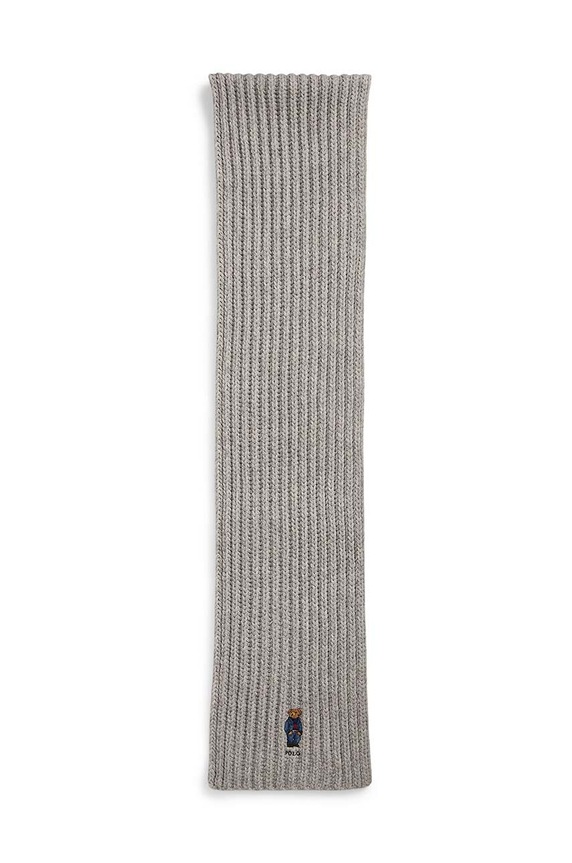 Kratki vuneni šal Polo Ralph Lauren 455931877 siva AW25