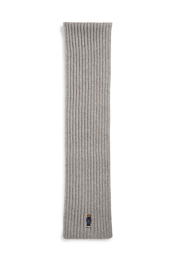 Kratki vuneni šal Polo Ralph Lauren 455931877 siva AW25