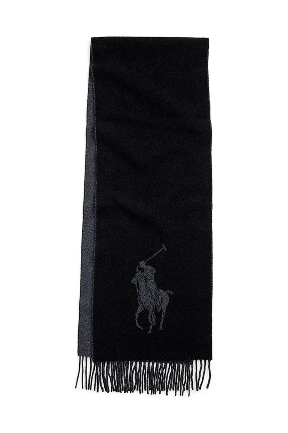 Μάλλινο κασκόλ Polo Ralph Lauren 455954331 μαύρο AW25