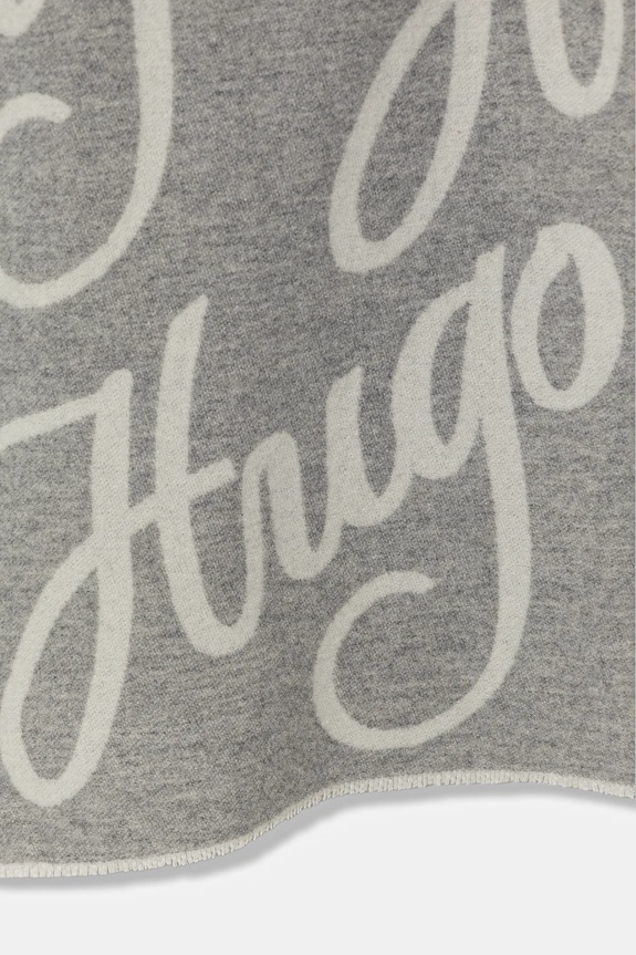 HUGO szalik wełniany Byanca_40*180 50524789 szary AW25