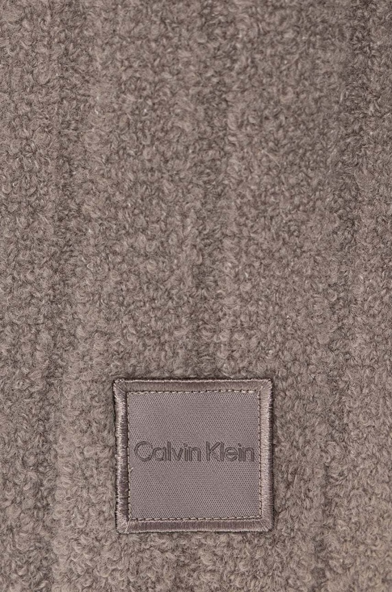 Kratki šal s primjesom vune Calvin Klein K60K612608 siva AW24