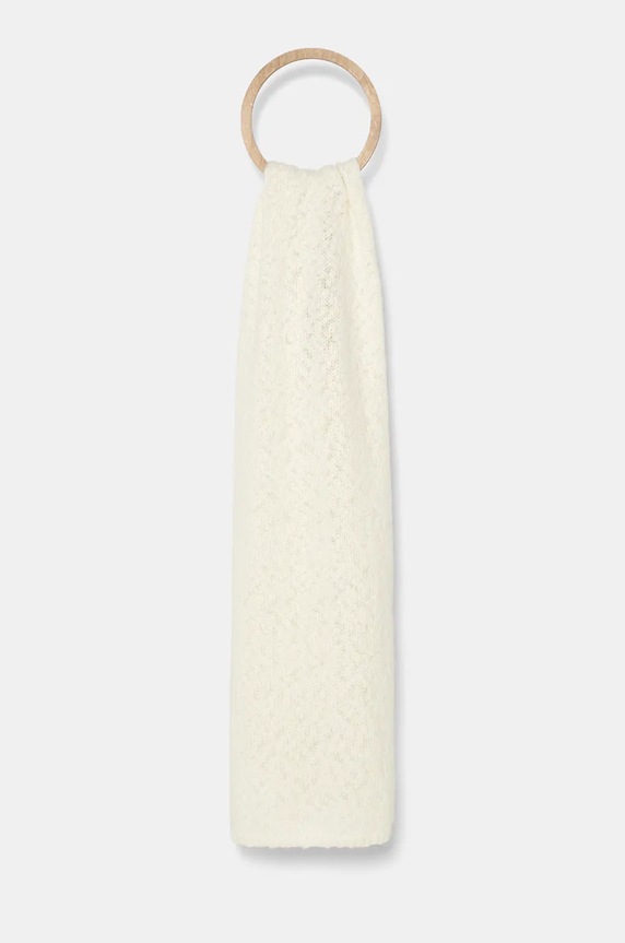 Шал с вълна Calvin Klein трикотаж бежов K60K612612