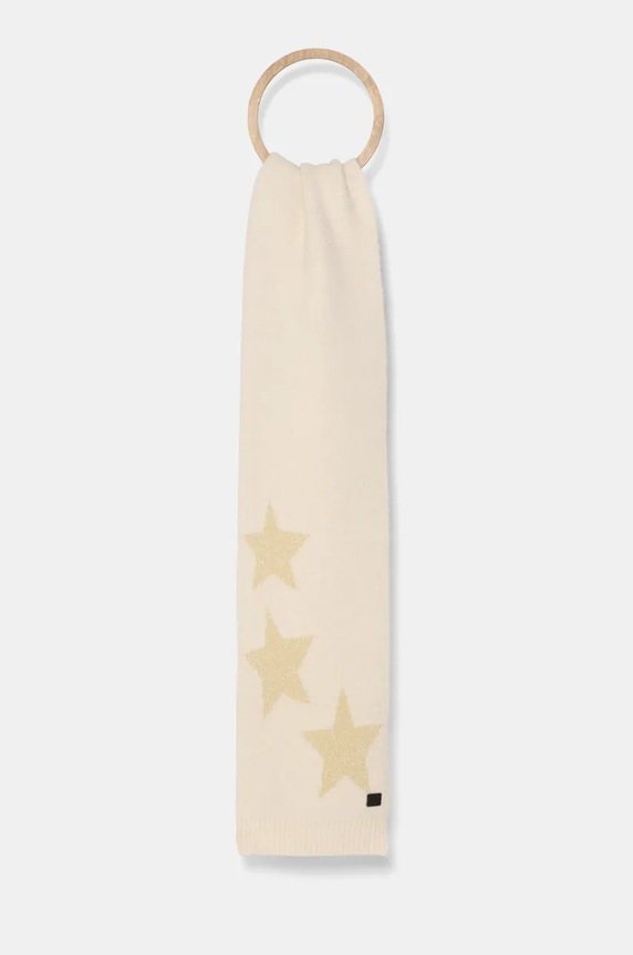 Шал с вълна AllSaints трикотаж бежов 29AS101575