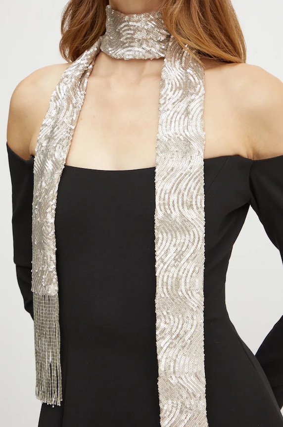 Κασκόλ Forte Forte ύφασμα ασημί 13292.myscarf