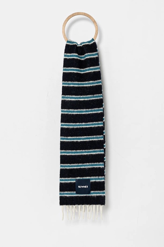 Kratki vuneni šal Sunnei vuna mornarsko plava ACCXSAC009