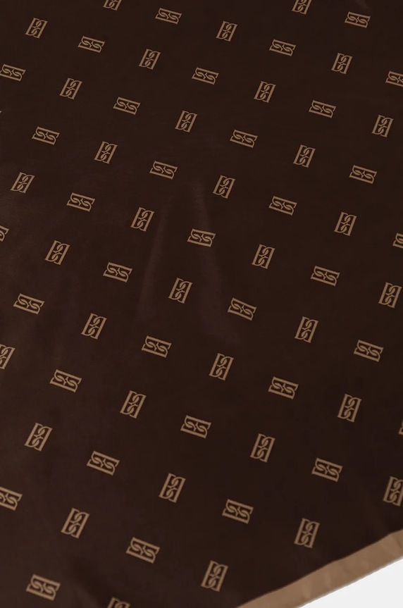 Hedvábný šátek By Malene Birger MONNAS Q70130020 hnědá AW24