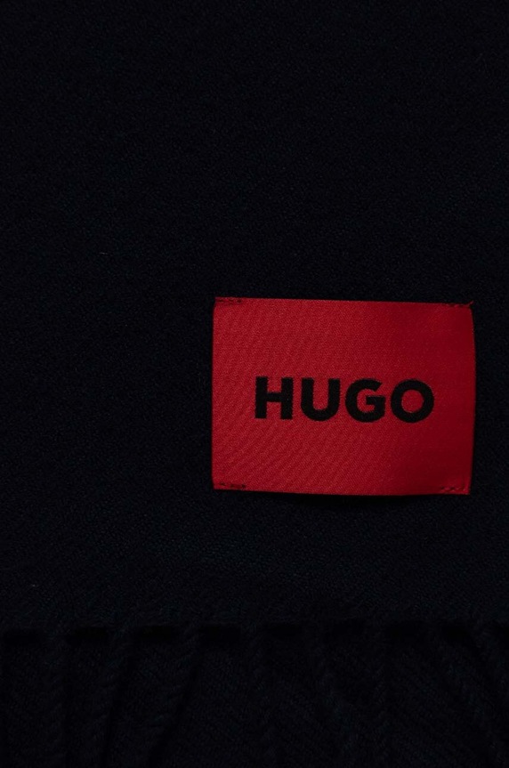 Μάλλινο κασκόλ HUGO Bashinah 50517623 σκούρο μπλε AW25