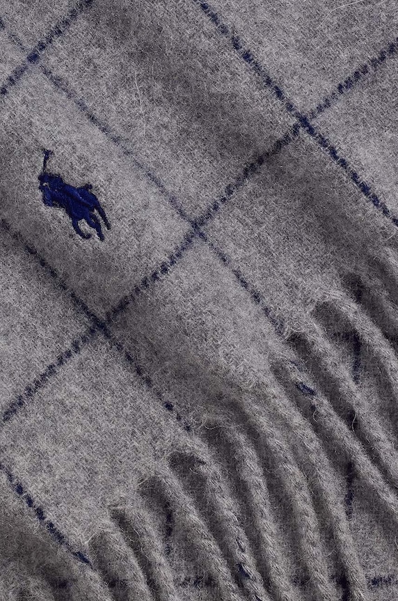 Šál s prímesou vlny Polo Ralph Lauren 449959523 sivá AW25