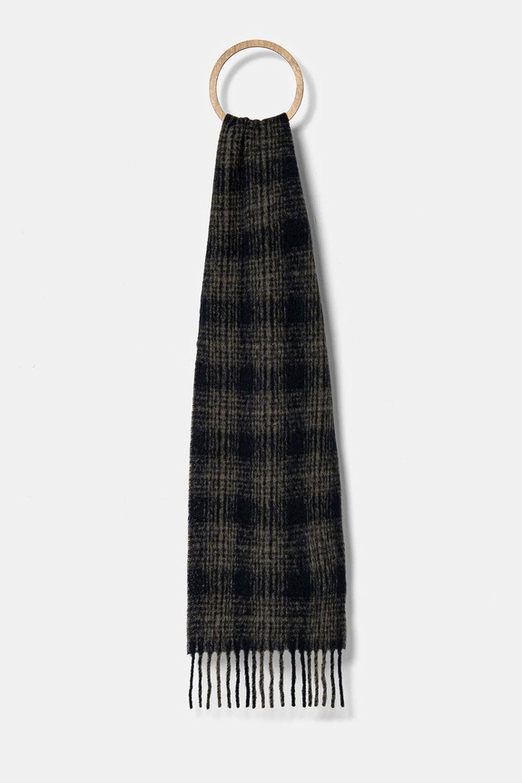 A.P.C. gyapjú sál echarpe andrea mintás zöld WPABL.M15209