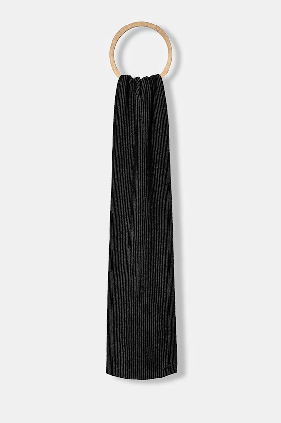 Čiapka a šál s prímesou vlny BOSS Ercole_SET 50522439 čierna AW25