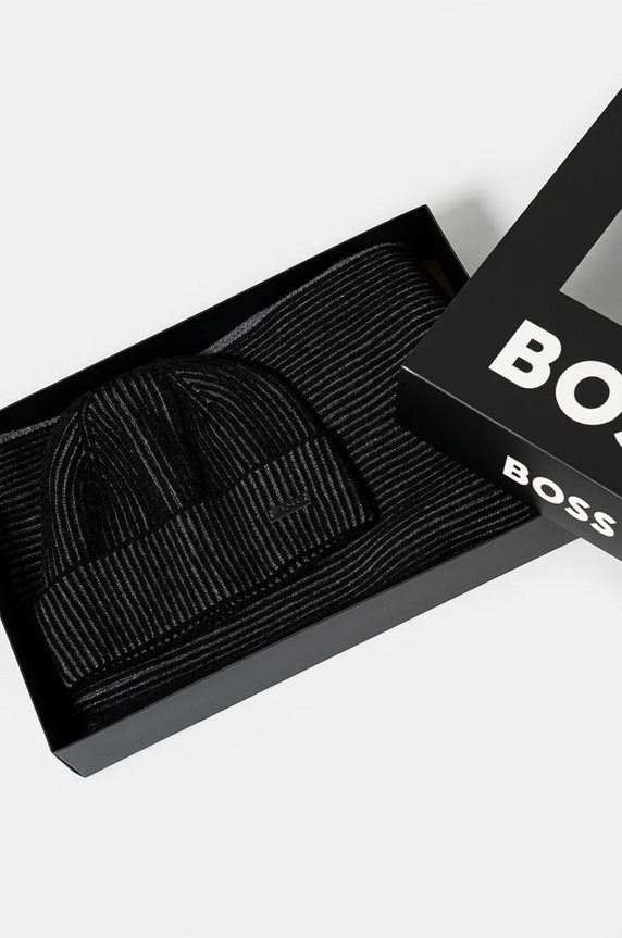 Čiapka a šál s prímesou vlny BOSS Ercole_SET 50522439