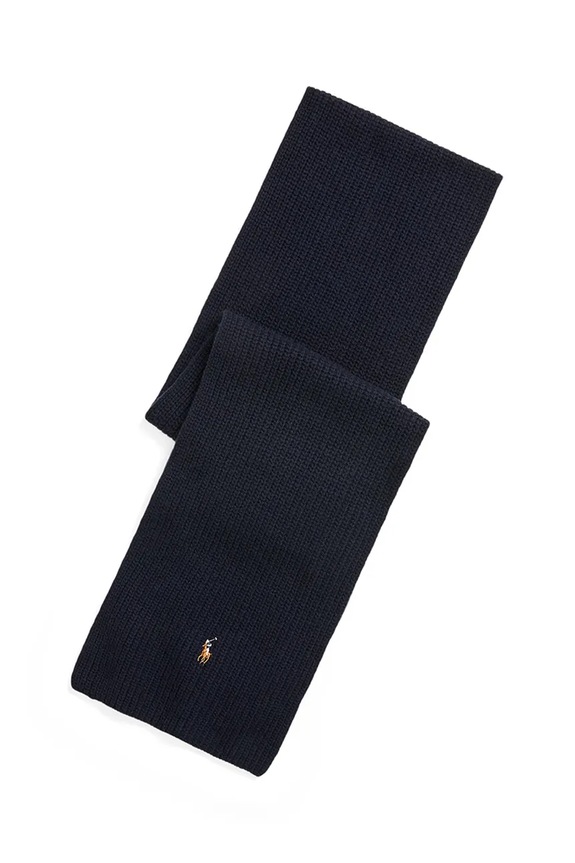 Polo Ralph Lauren szalik wełniany wełna granatowy 449959353