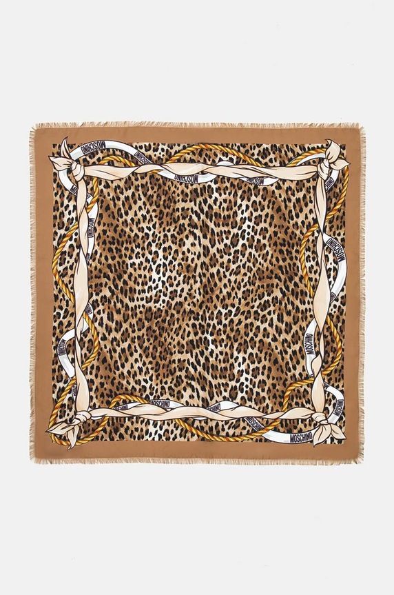 Moschino chusta jedwabna tkanina brązowy M3113.3598