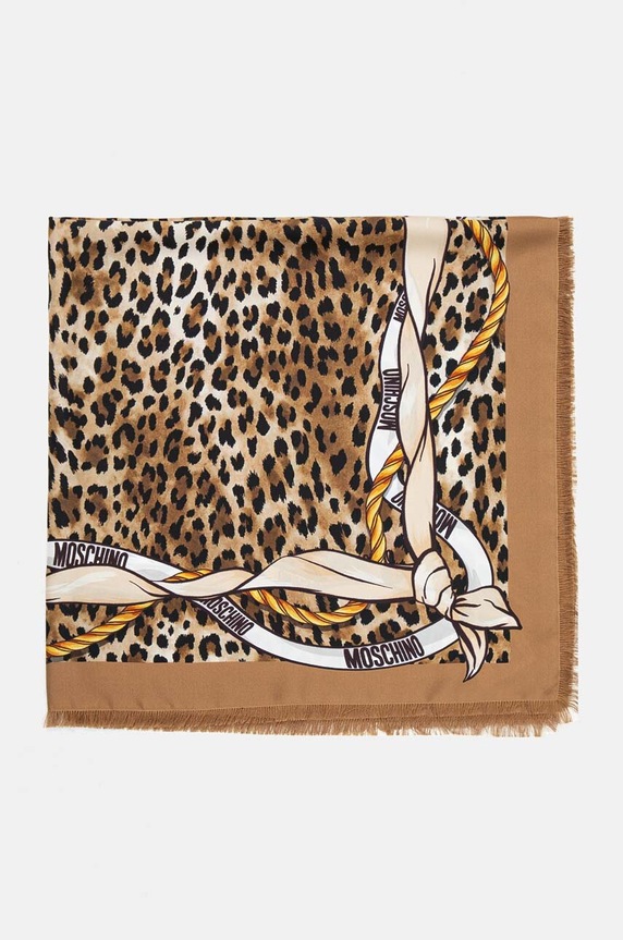 Moschino chusta jedwabna M3113.3598 brązowy AW24