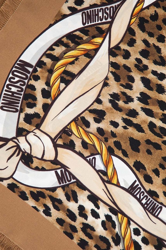 Akcesoria Moschino chusta jedwabna M3113.3598 brązowy
