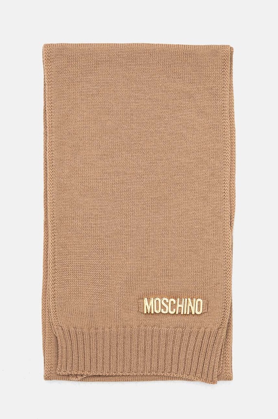 Kratki vuneni šal Moschino M2969.30785 smeđa AW24