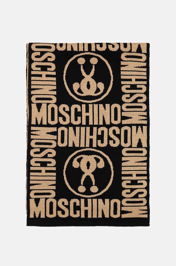 Moschino szalik z dodatkiem wełny M2966.30623 czarny AW25