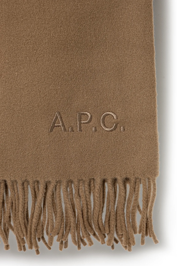 Vlněná šála A.P.C. Echarpe Alix Brodee WOAFE.M15170.CAB hnědá AW24