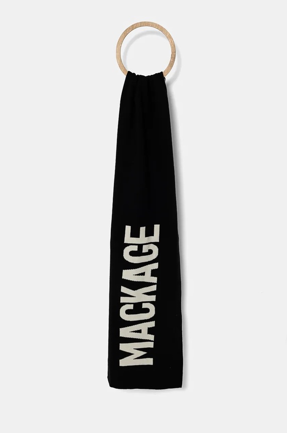 MACKAGE esarfa de lana cu modele negru JUNO.Z
