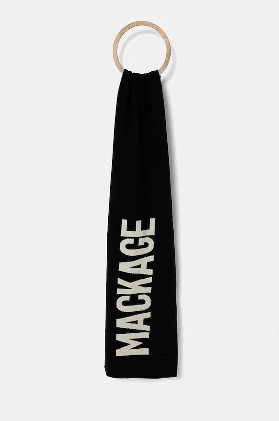 MACKAGE esarfa de lana cu modele negru JUNO.Z