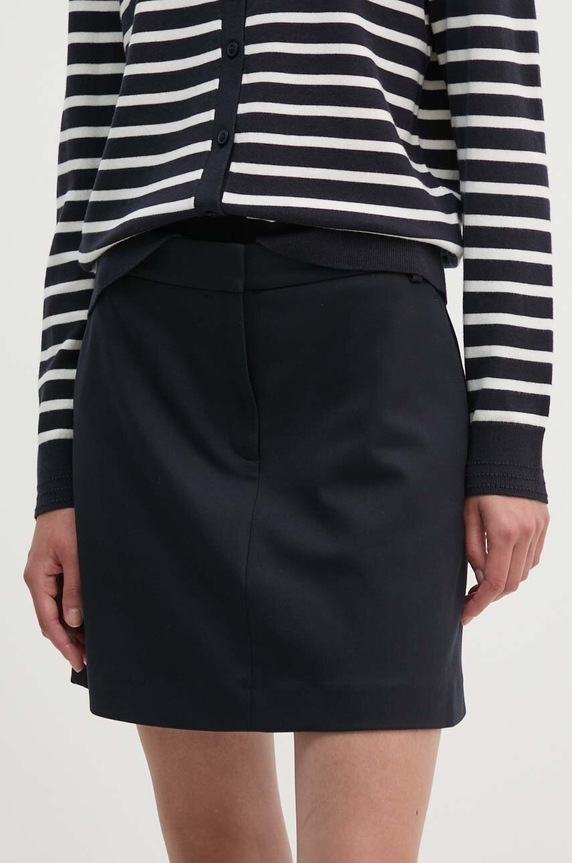 Sukňa Tommy Hilfiger s elastanom tmavomodrá WW0WW42251