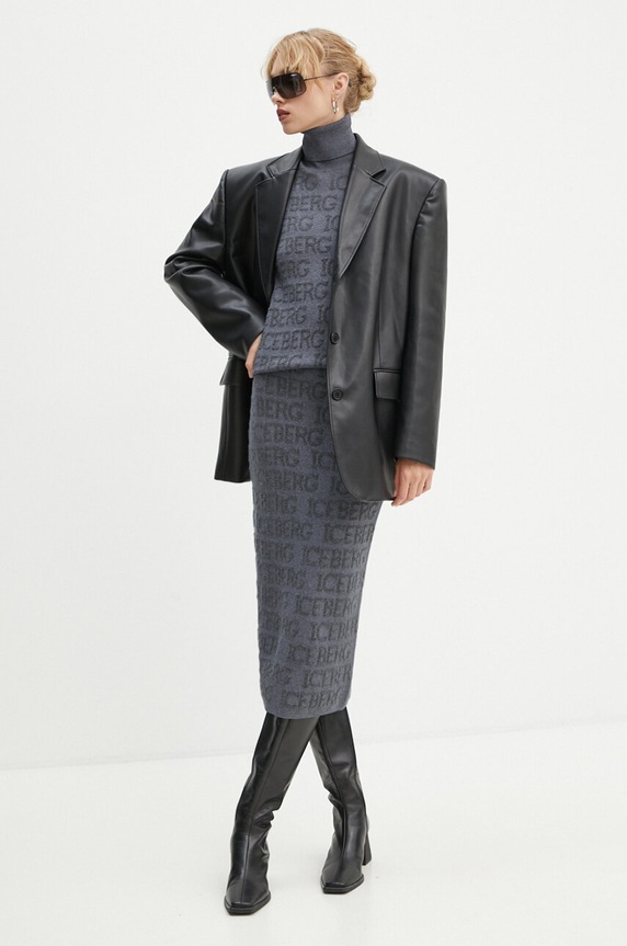 Iceberg spódnica wełniana AC01.9030 szary AW24