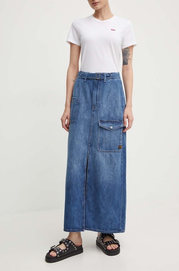 G-Star fustă din denim uni albastru D24886.D536