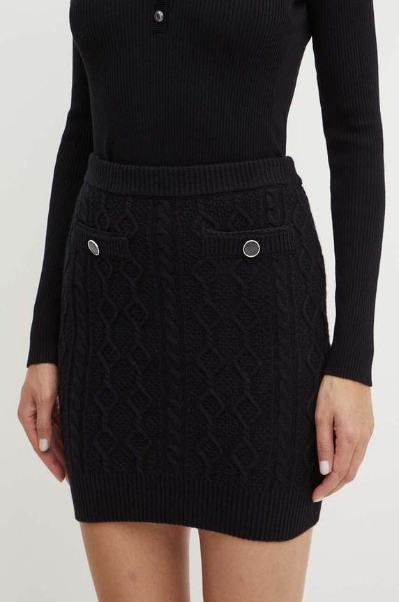 Пола с вълна Guess ISABELLE трикотаж черен W4YD58.Z37L1