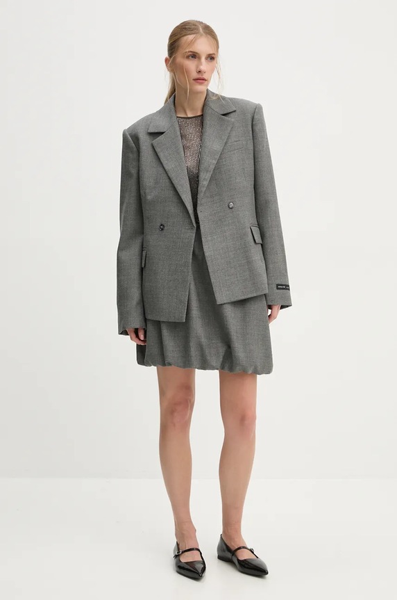 Vlnená sukňa Herskind Evans 5391140 sivá AW24