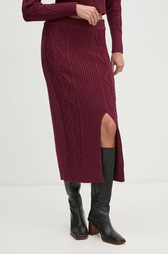 Dkny szoknya sima burgundia DJ4R0377