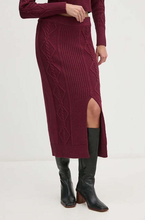 Dkny szoknya sima burgundia DJ4R0377