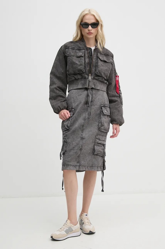 Бавовняна спідниця Alpha Industries 148068 сірий AW24